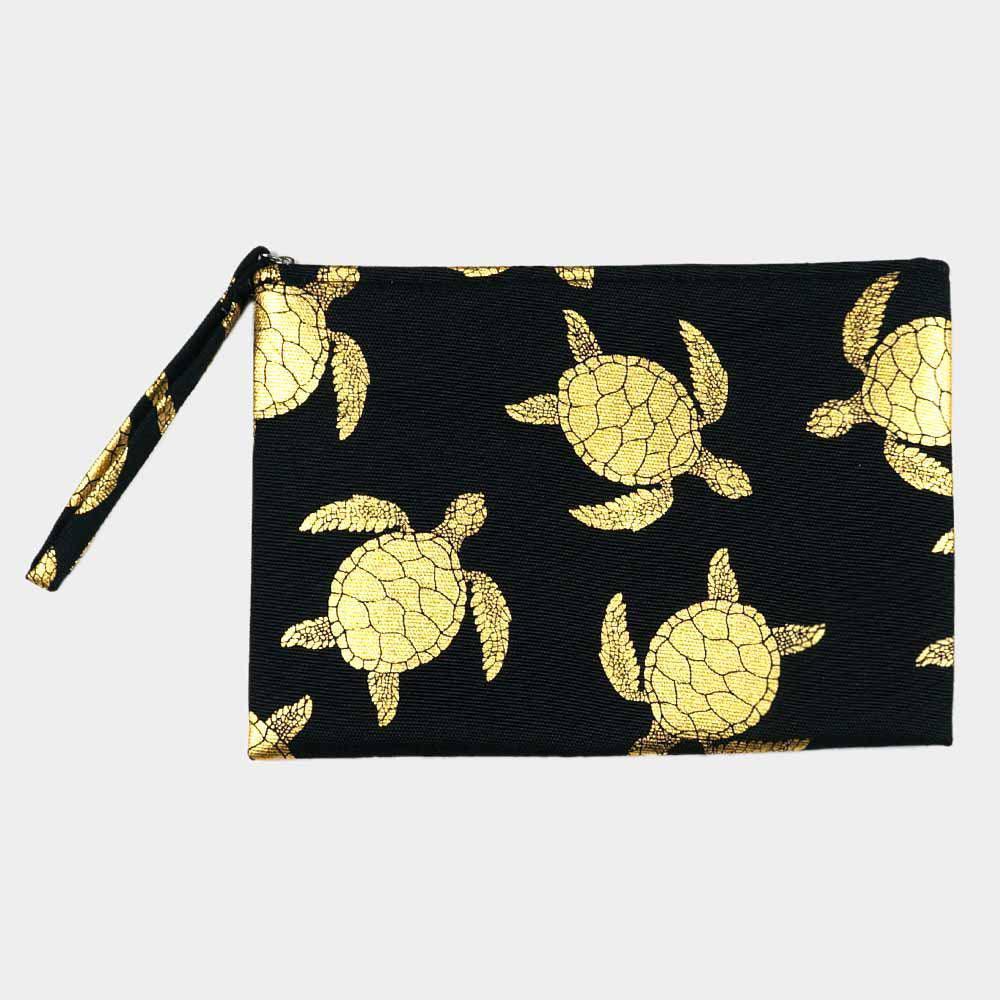 Metallic Turtle Pouch Clutch Bag - Jewelry Store by Erik Rayo