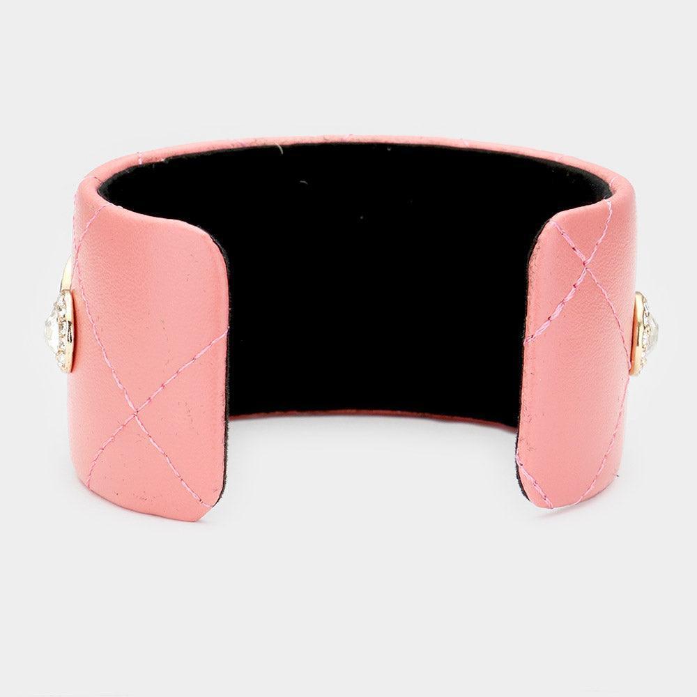 Rhinestone Embellished Double Open Circle Link Cuff Bracelet - Jewelry Store by Erik Rayo