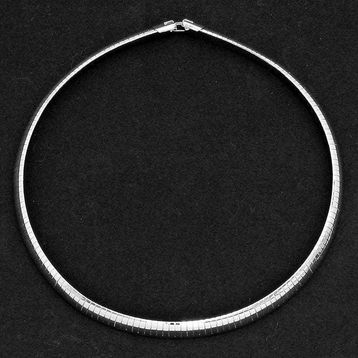 Silver 16" Metal Omega Choker Necklace - Jewelry Store by Erik Rayo