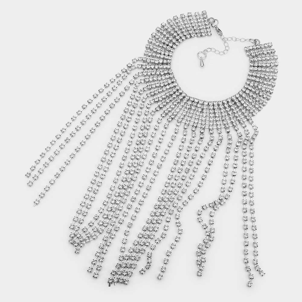 Stone Fringe Choker Evening Necklace - Jewelry Store by Erik Rayo