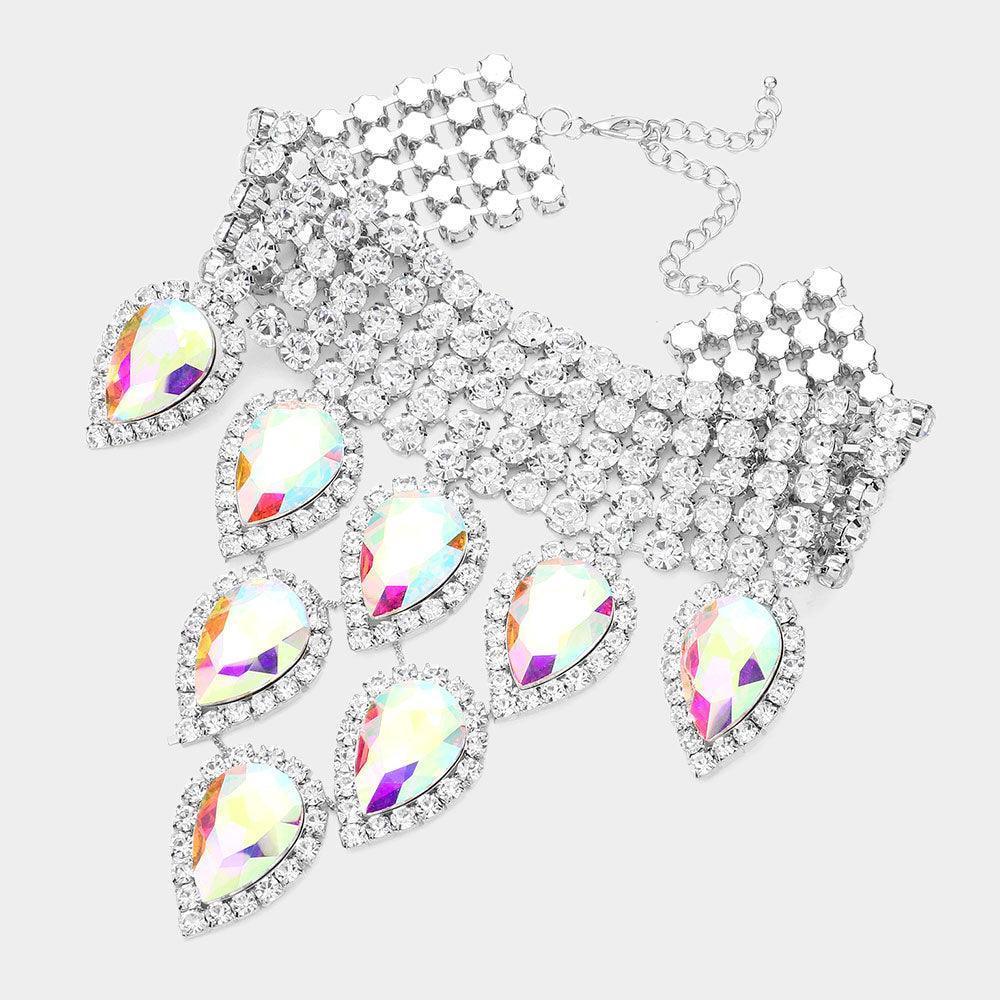 Teardrop Stone Cluster Pointed Evening Choker Necklace - Jewelry Store by Erik Rayo