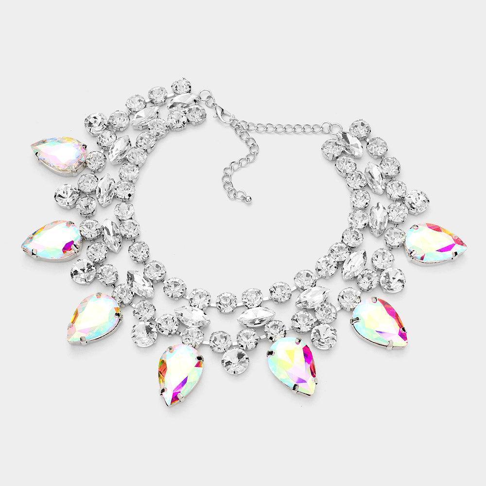 Teardrop Stone Cluster Pointed Evening Choker Necklace - Jewelry Store by Erik Rayo