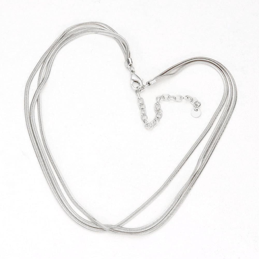 Triple Layered Brass Metal Chain Necklace - Jewelry Store by Erik Rayo