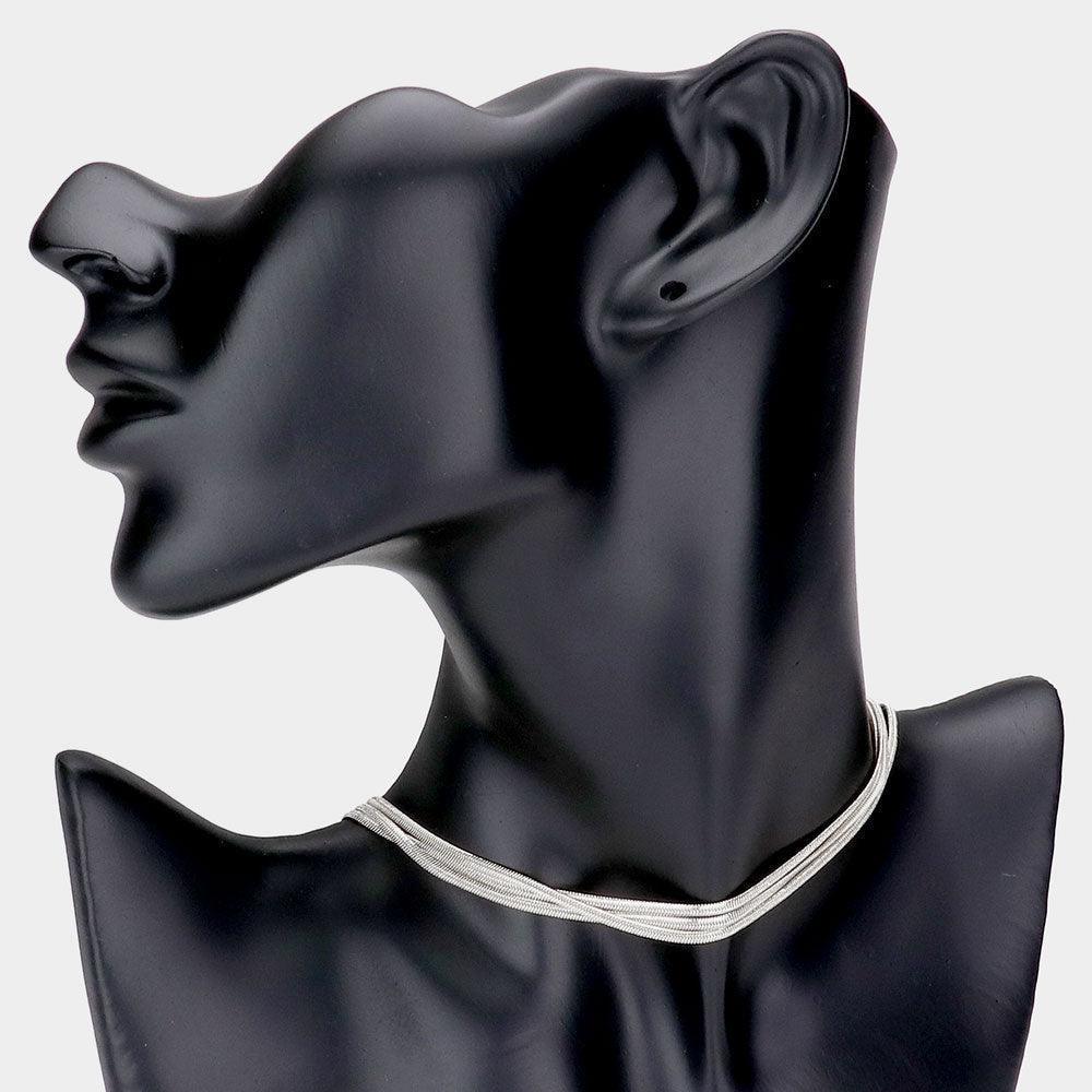 Triple Layered Brass Metal Chain Necklace - Jewelry Store by Erik Rayo