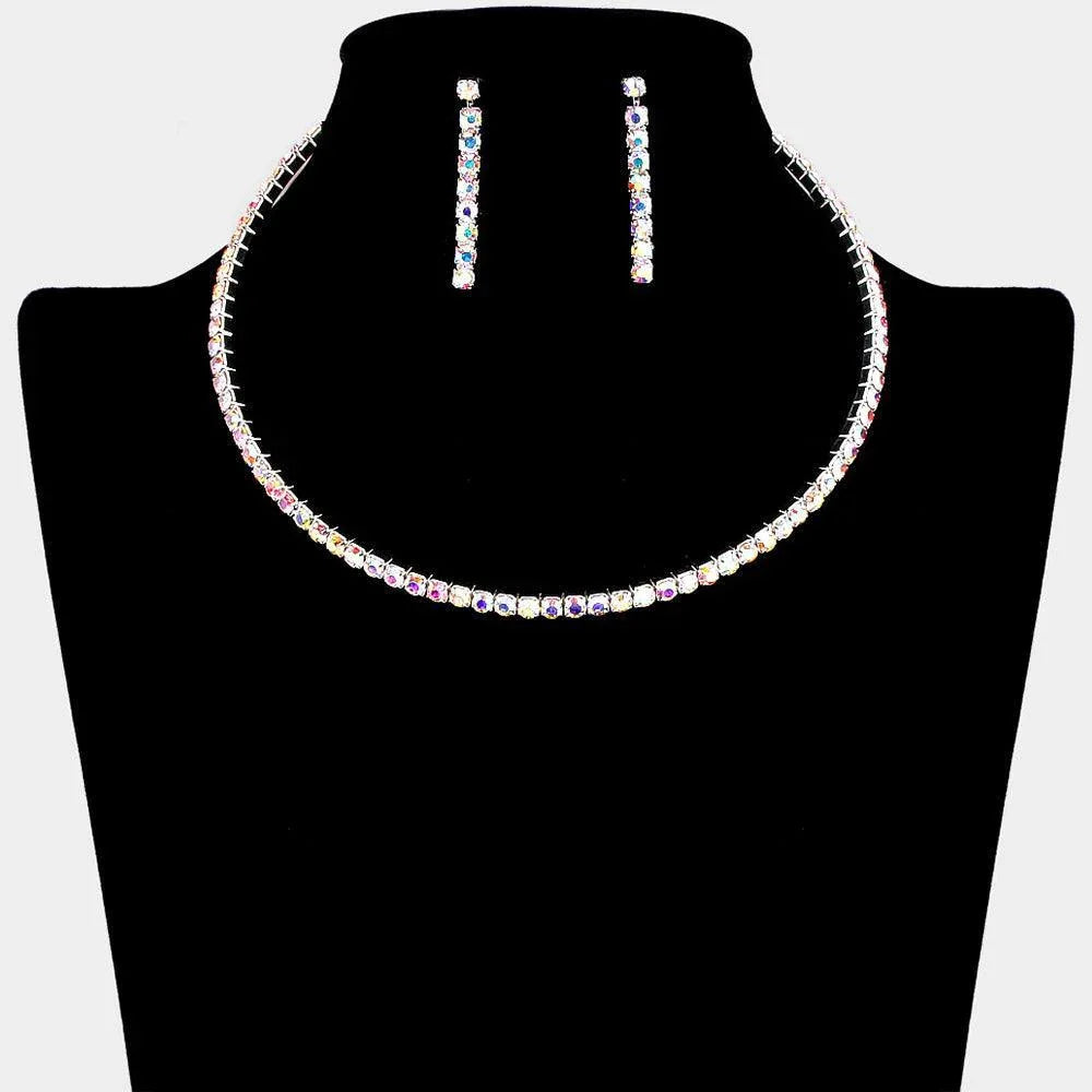 Silver Rhinestone Evening Choker Necklace - Jewelry Store by Erik Rayo