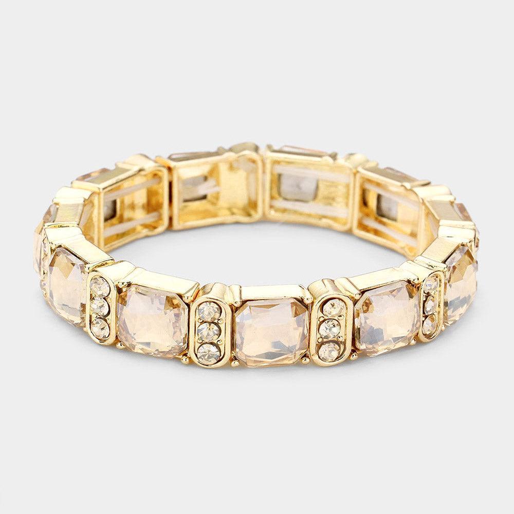 Asscher Stone Accented Stretch Evening Bracelet - Jewelry Store by Erik Rayo
