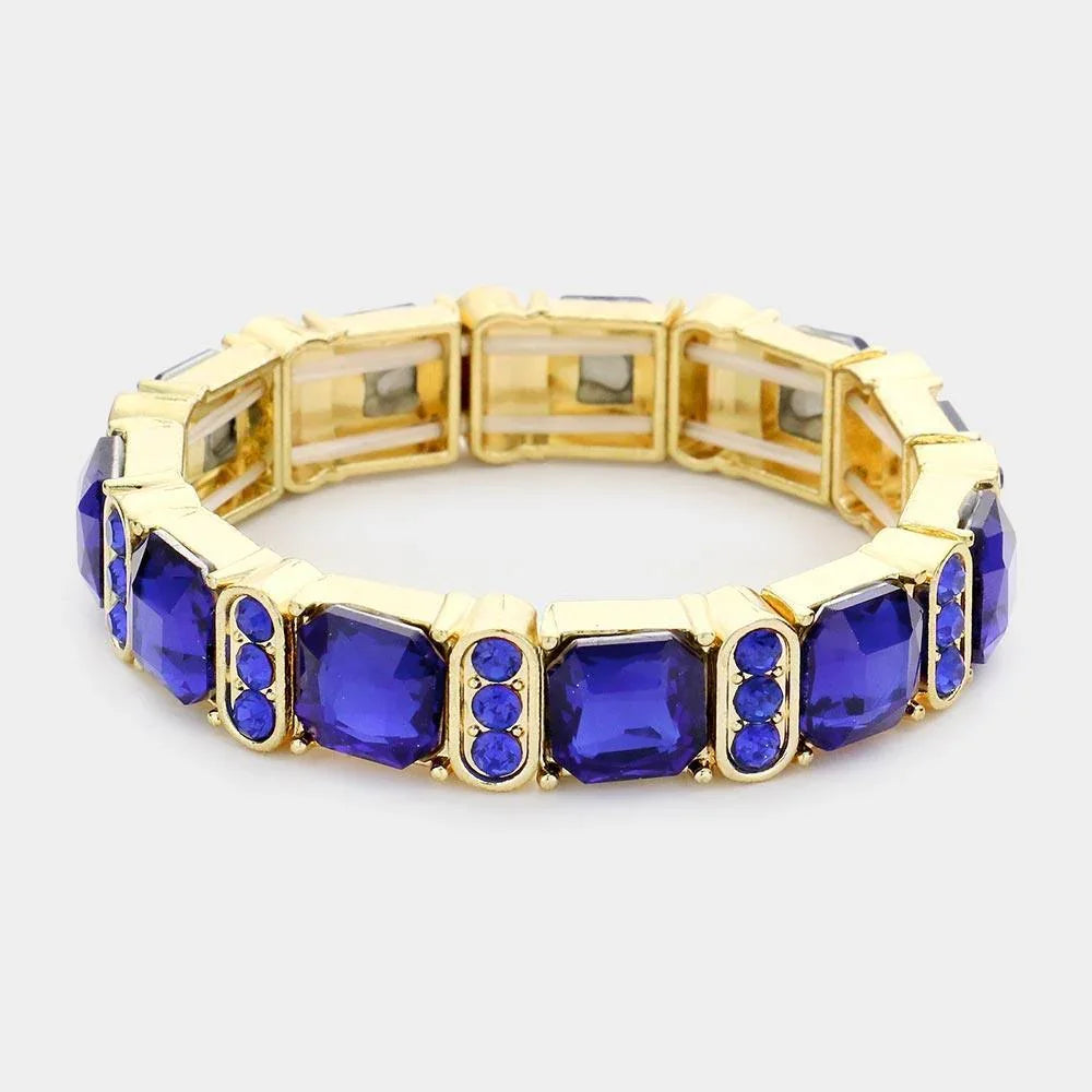 Asscher Stone Accented Stretch Evening Bracelet - Jewelry Store by Erik Rayo