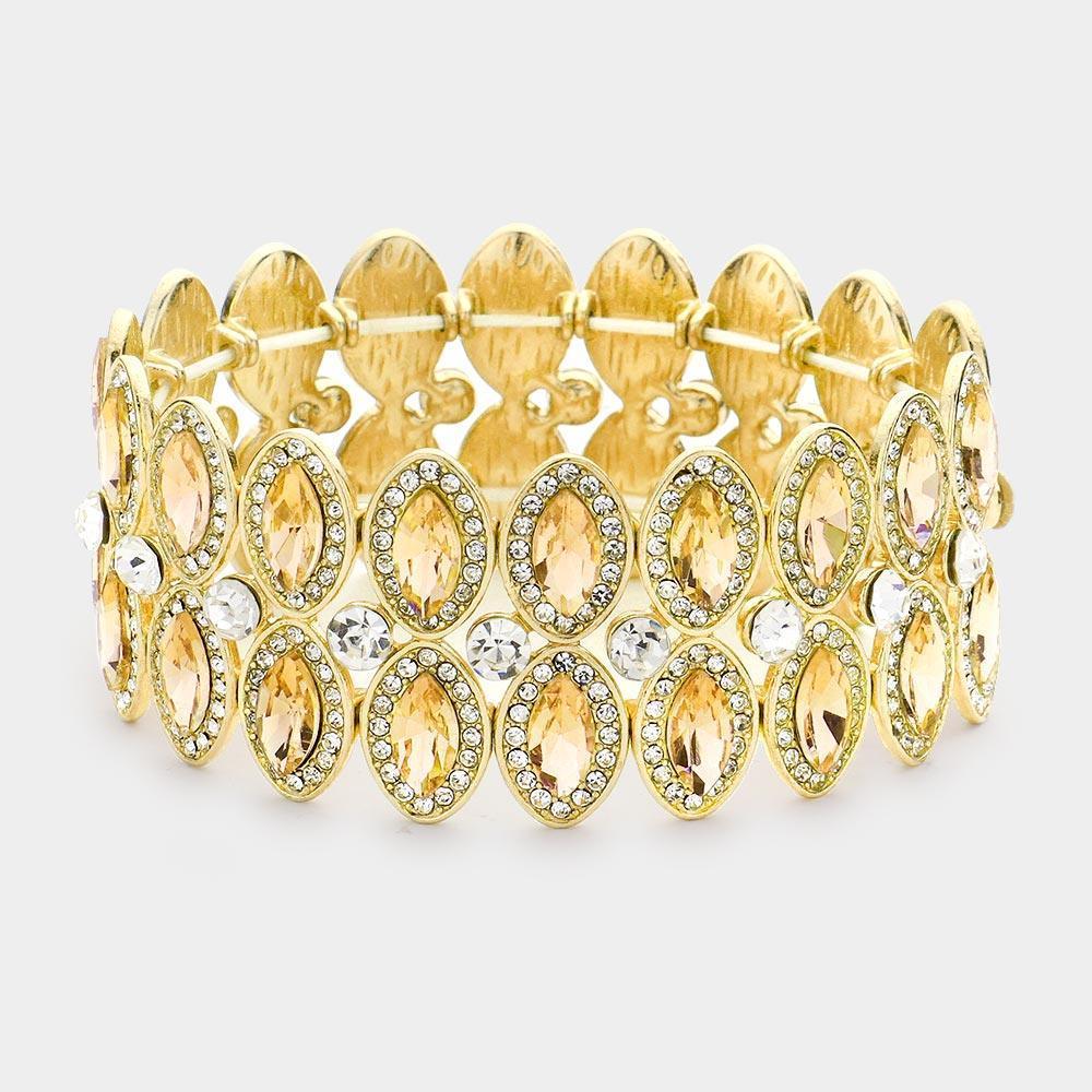 Marquise Stone Accented Stretch Evening Bracelet - Jewelry Store by Erik Rayo