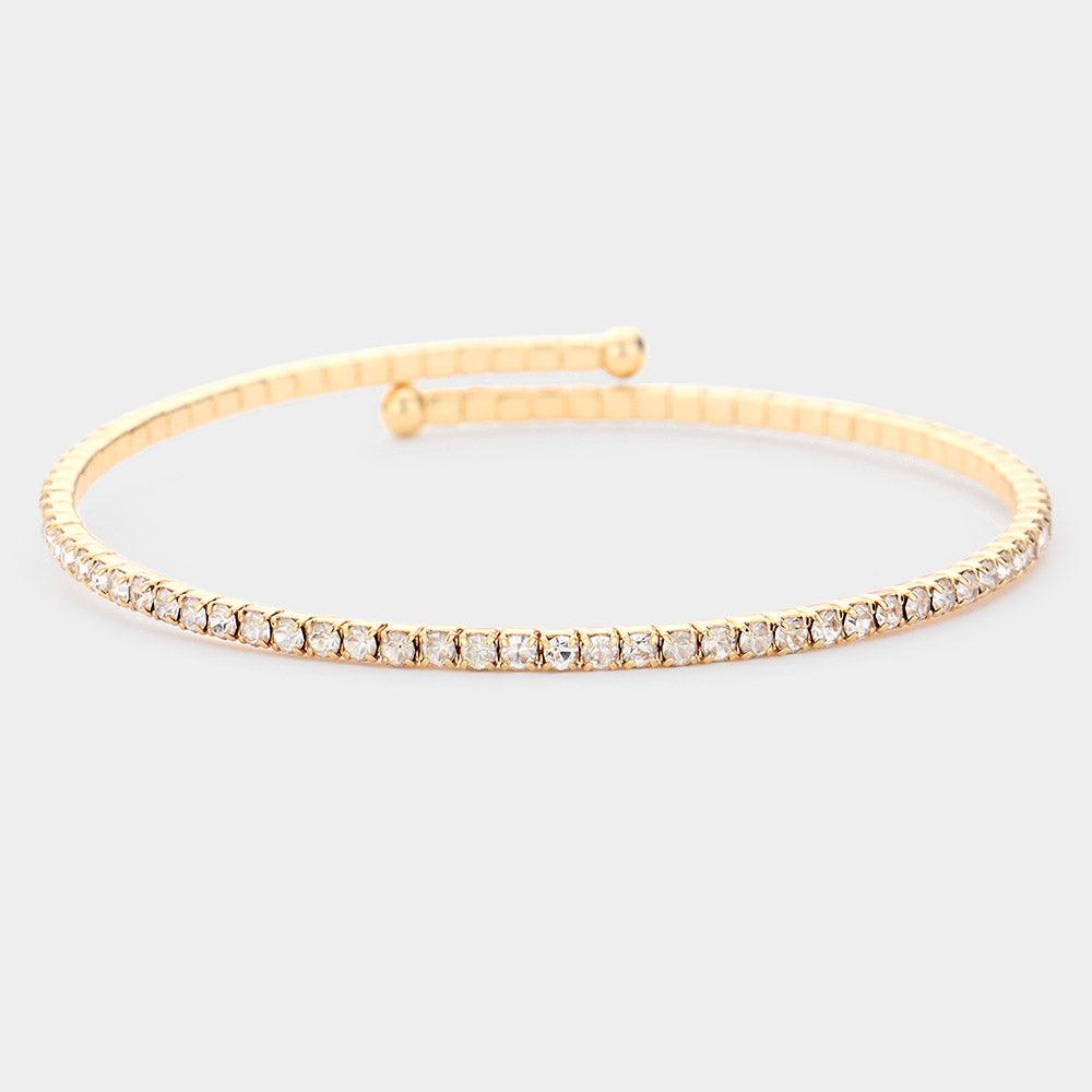 Gold Brass Metal Rhinestone Bracelet - Jewelry Store by Erik Rayo