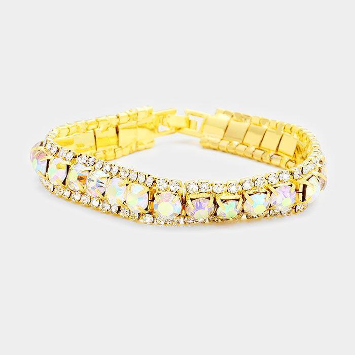 Gold Crystal rhinestone evening bracelet - Jewelry Store by Erik Rayo
