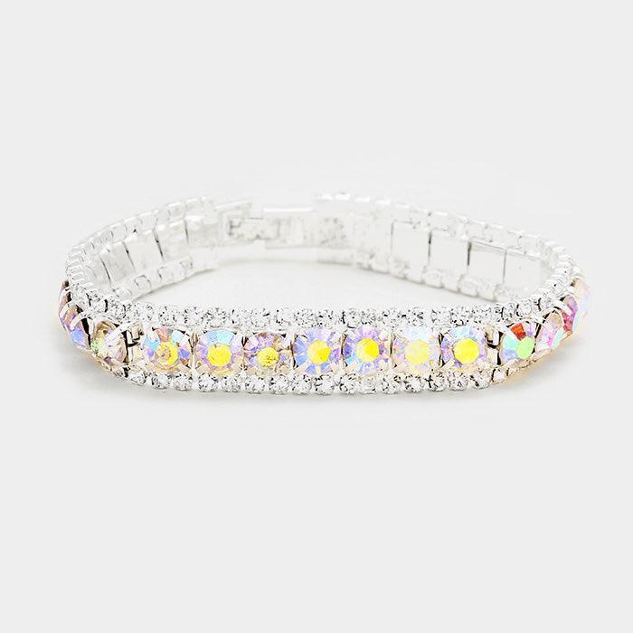 Silver Marquise Crystal Rhinestone Trim Evening Bracelet - Jewelry Store by Erik Rayo