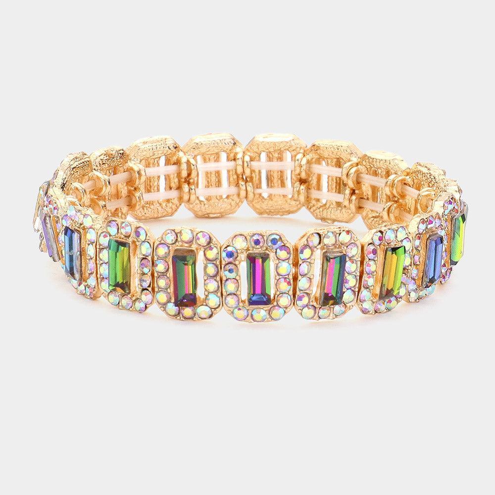 Emerald Cut Crystal Rhinestone Pave Evening Bracelet - Jewelry Store by Erik Rayo