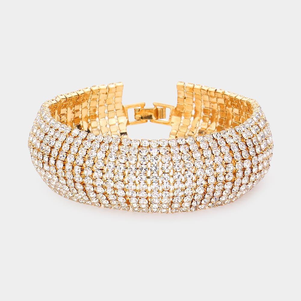 10Rows Rhinestone Pave Evening Bracelet - Jewelry Store by Erik Rayo