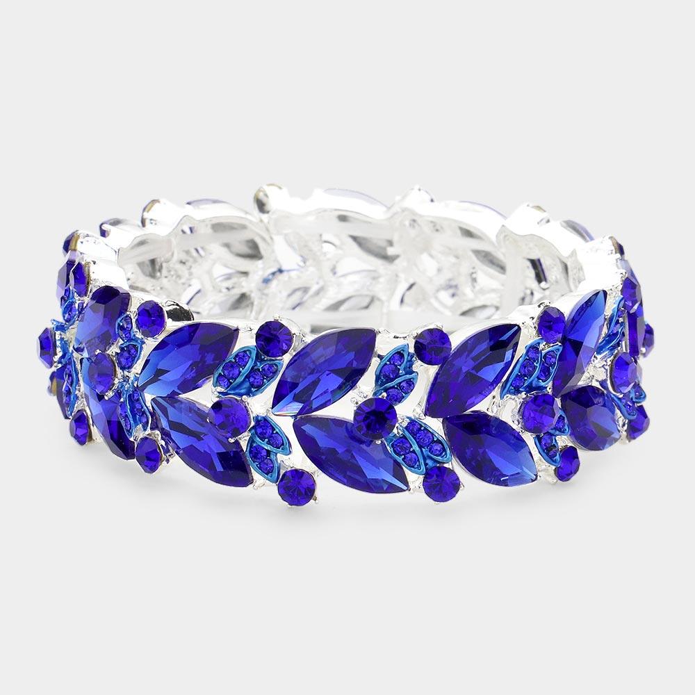 Marquise Stone Sprout Stretch Evening Bracelet - Jewelry Store by Erik Rayo