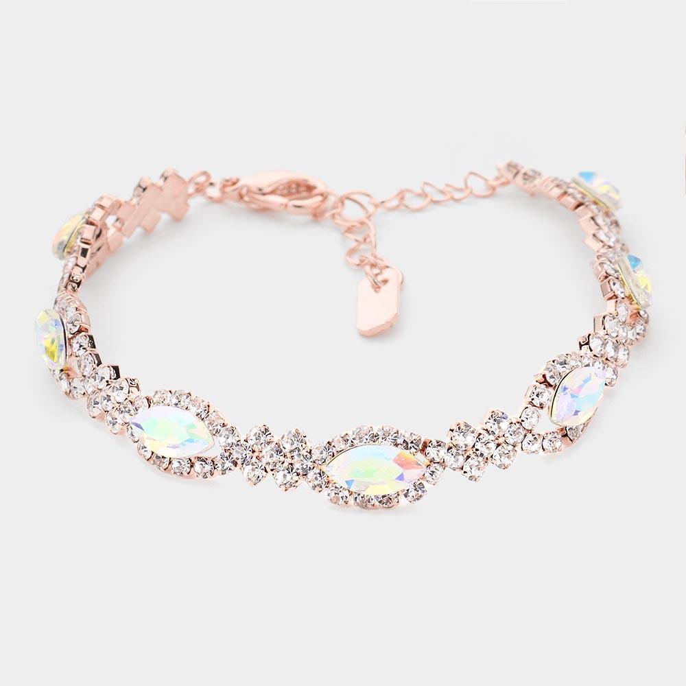 Rose Gold Marquise Stone Accented Evening Bracelet - Jewelry Store by Erik Rayo