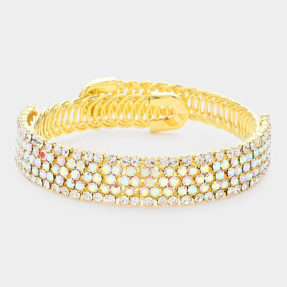 Gold Rhinestone Pave Evening Bracelet - Jewelry Store by Erik Rayo