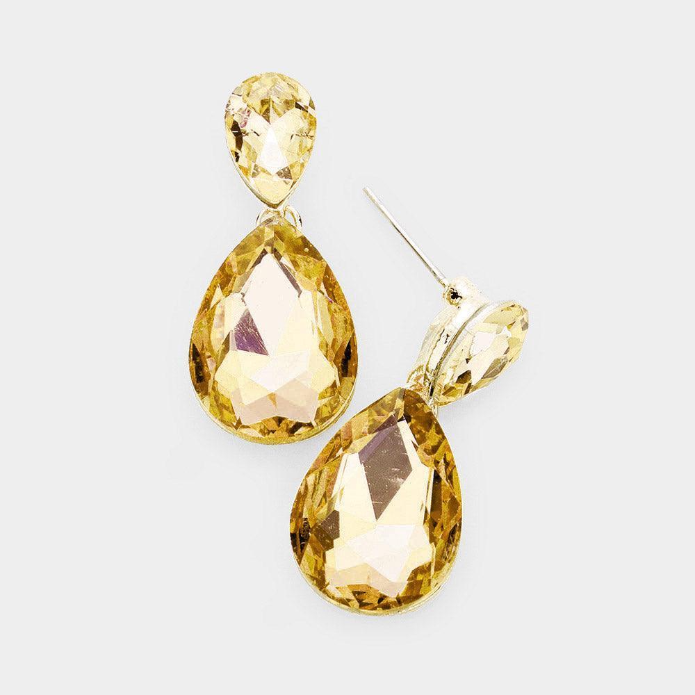 Teardrop Crystal Drop Evening Earrings - Jewelry Store by Erik Rayo
