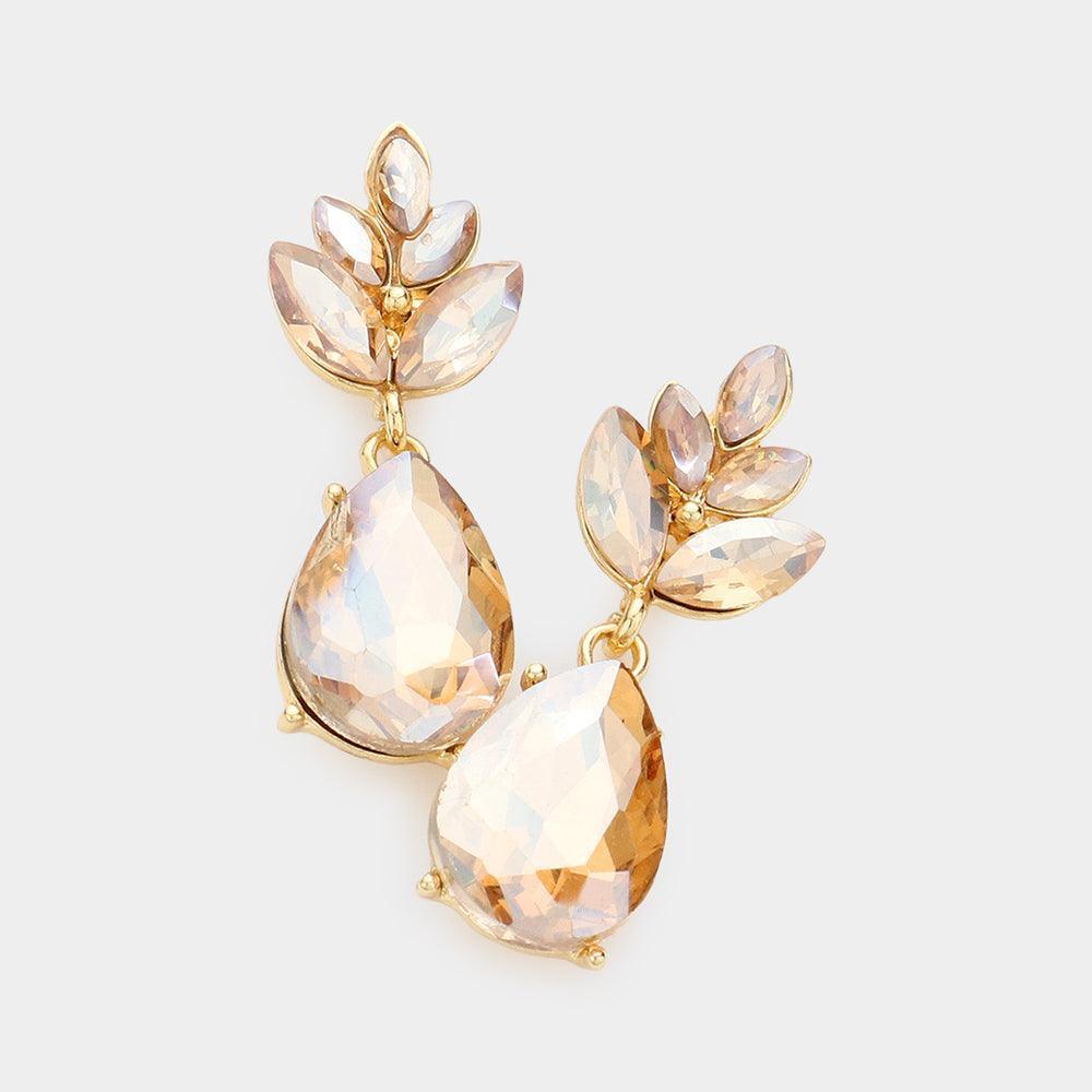 Crystal Teardrop Cluster Vine Evening Earrings - Jewelry Store by Erik Rayo
