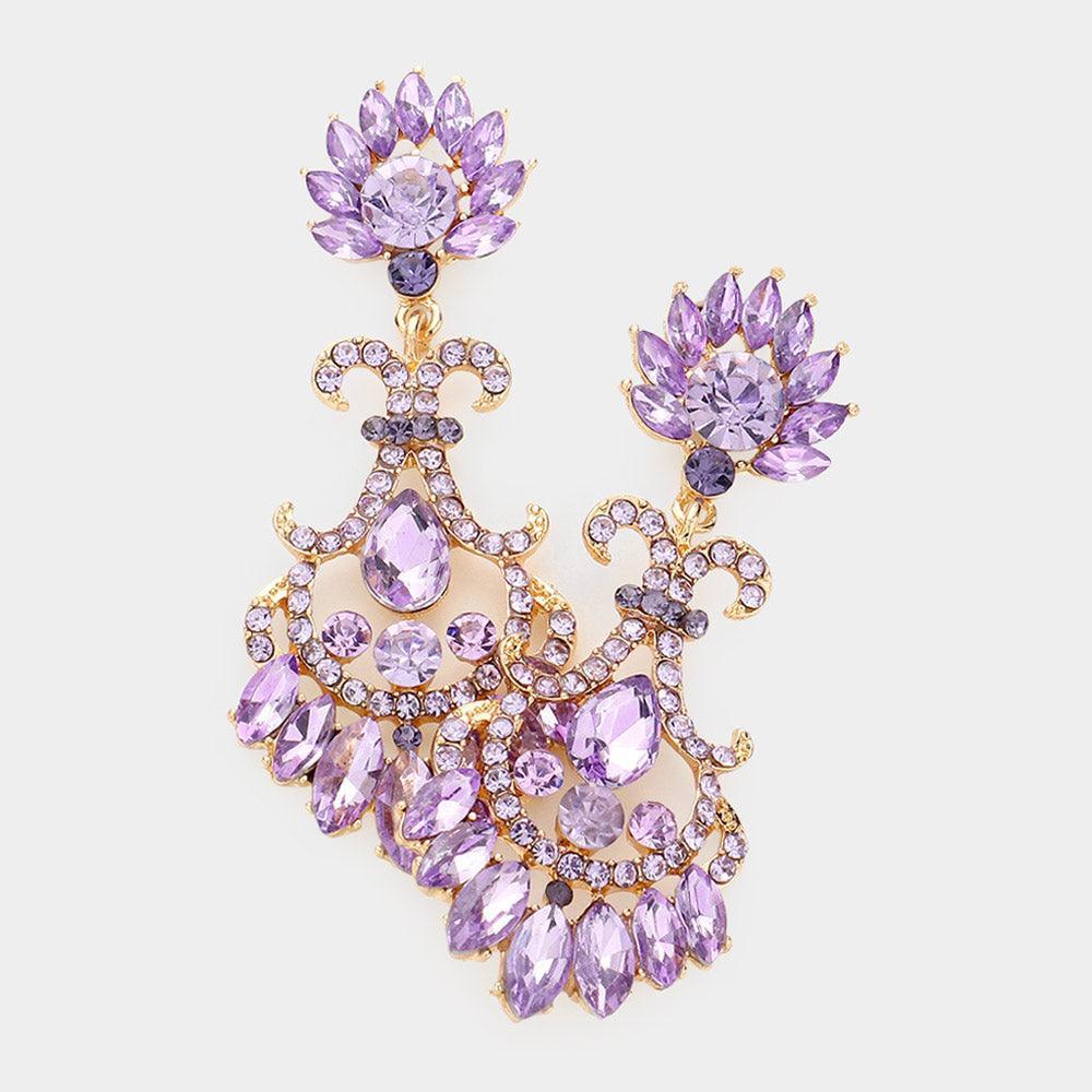 Glass Crystal Flame Statement Evening Earrings - Jewelry Store by Erik Rayo