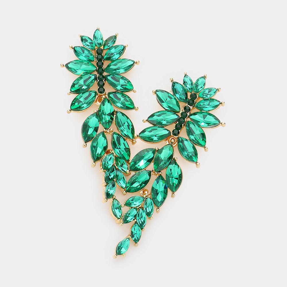 Gold Marquise Stone Cluster Evening Earrings - Jewelry Store by Erik Rayo