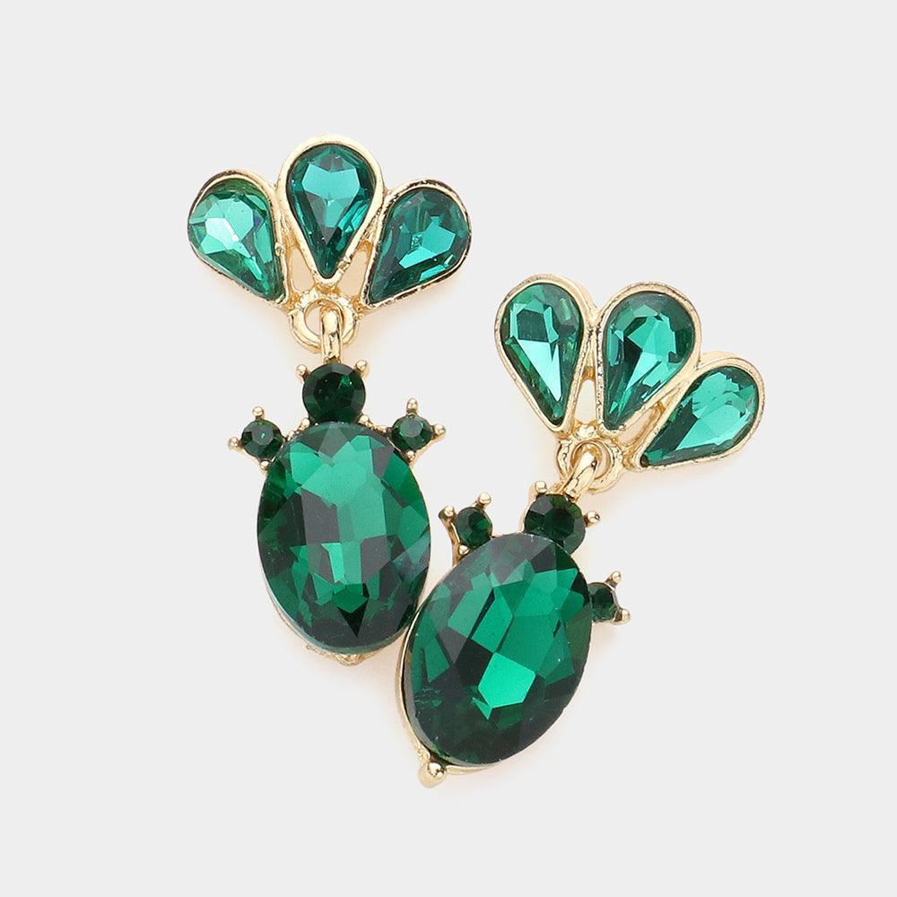 Gold Marquise Teardrop Stone Cluster Dangle Evening Earrings - Jewelry Store by Erik Rayo