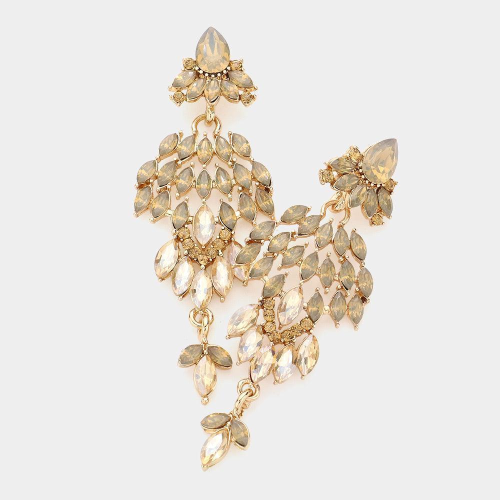 Crystal Marquise Cluster Dangle Evening Earrings - Jewelry Store by Erik Rayo