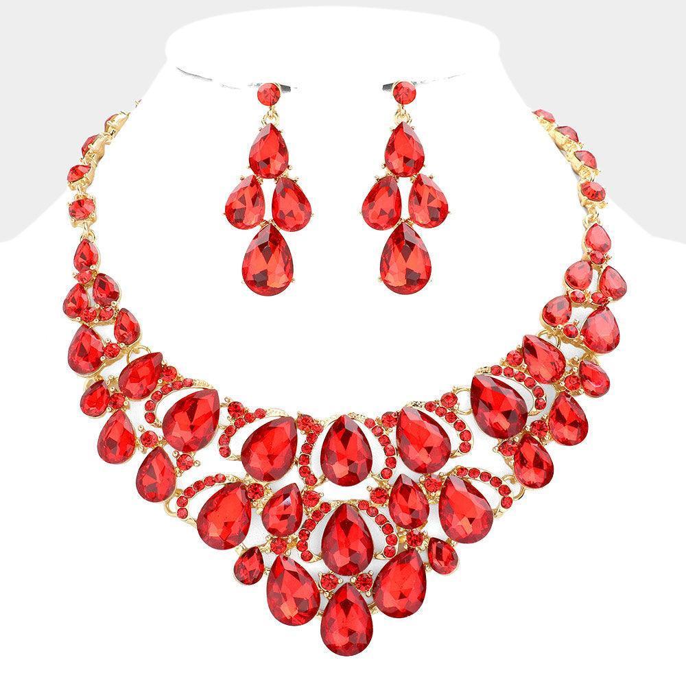 Teardrop Stone Cluster Evening Necklace - Jewelry Store by Erik Rayo