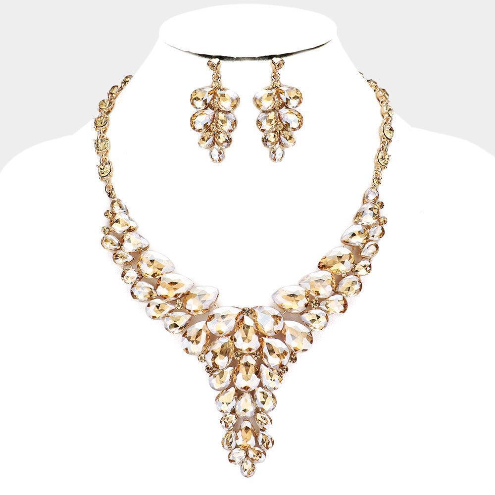 Teardrop Stone Cluster Vine Evening Necklace - Jewelry Store by Erik Rayo