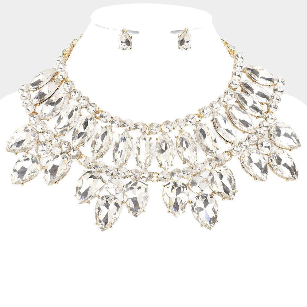 Gold Multi Stone Cluster Evening Necklace - Jewelry Store by Erik Rayo