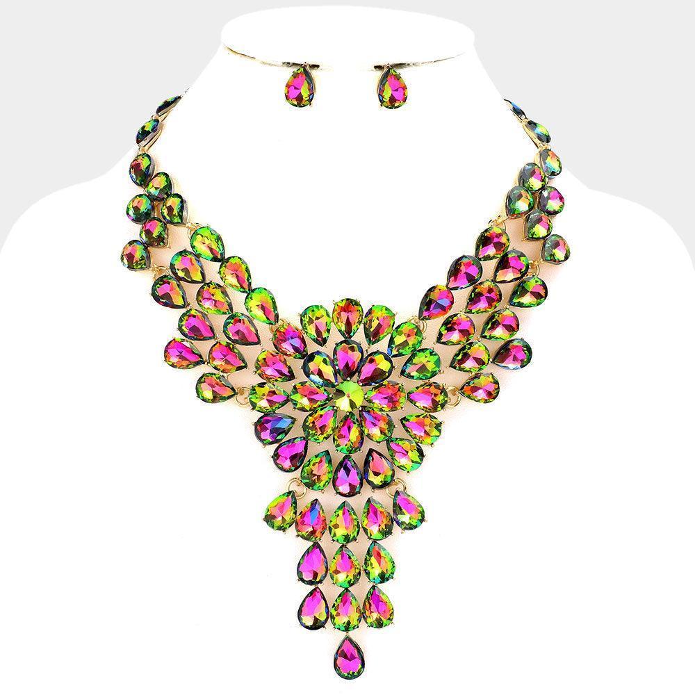 Teardrop Stone Cluster Vine Evening Necklace - Jewelry Store by Erik Rayo