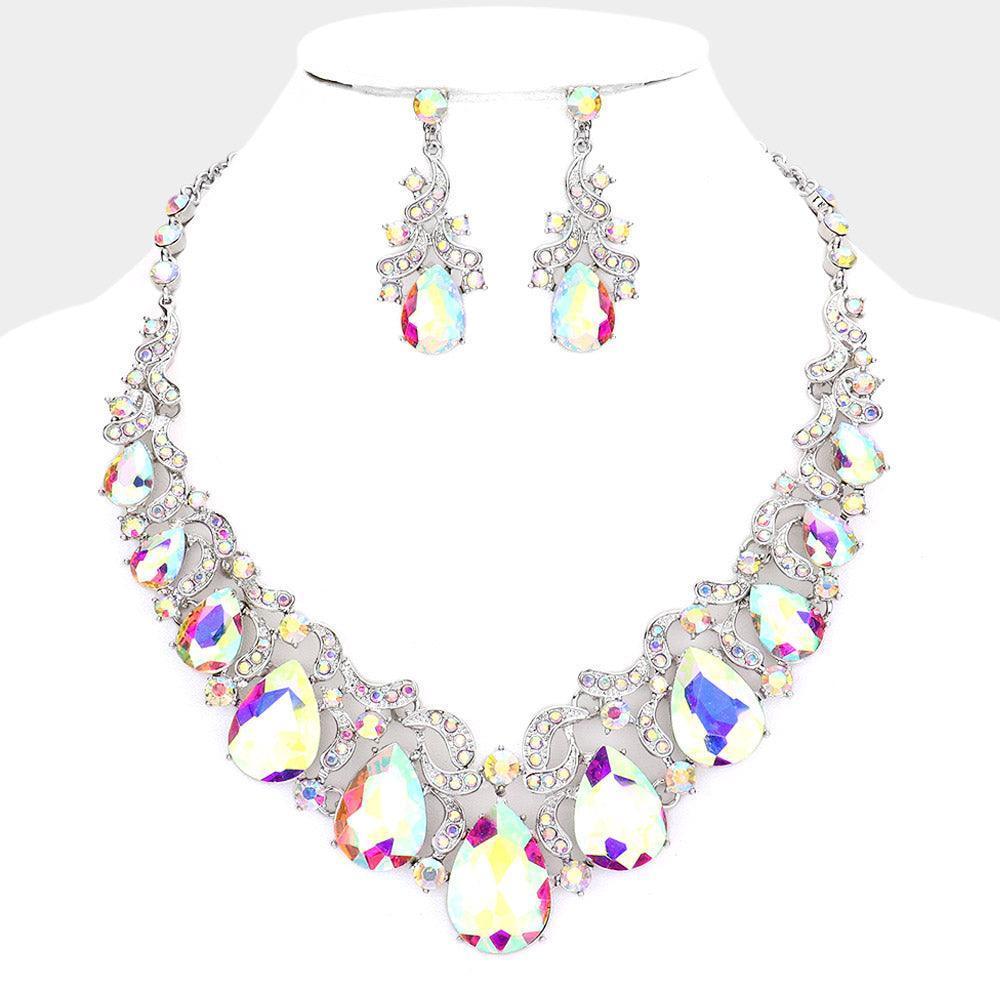 Teardrop Stone Accented Evening Necklace - Jewelry Store by Erik Rayo