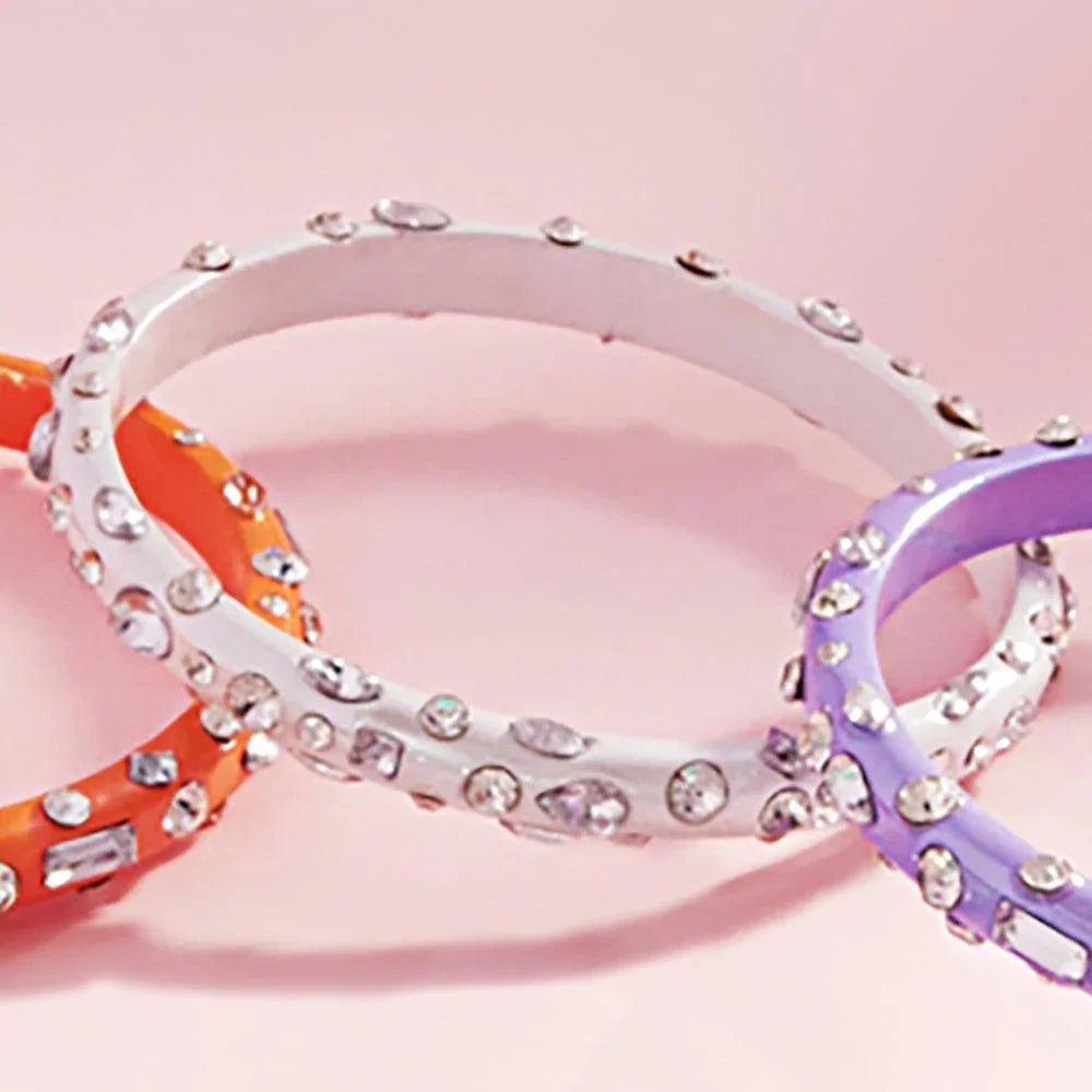White Multi Stone Paved Bangle Bracelet - Jewelry Store by Erik Rayo