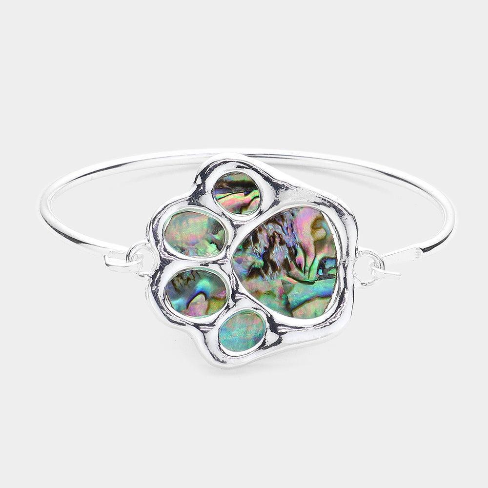 Silver Abalone Paw Pointed Bangle Bracelet - Jewelry Store by Erik Rayo