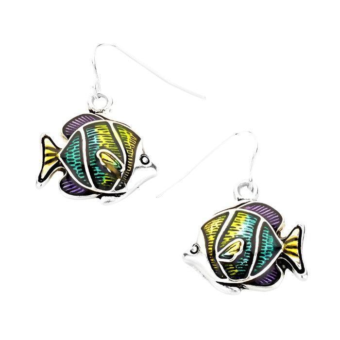 Yellow Lacquered Fish Earrings - Jewelry Store by Erik Rayo