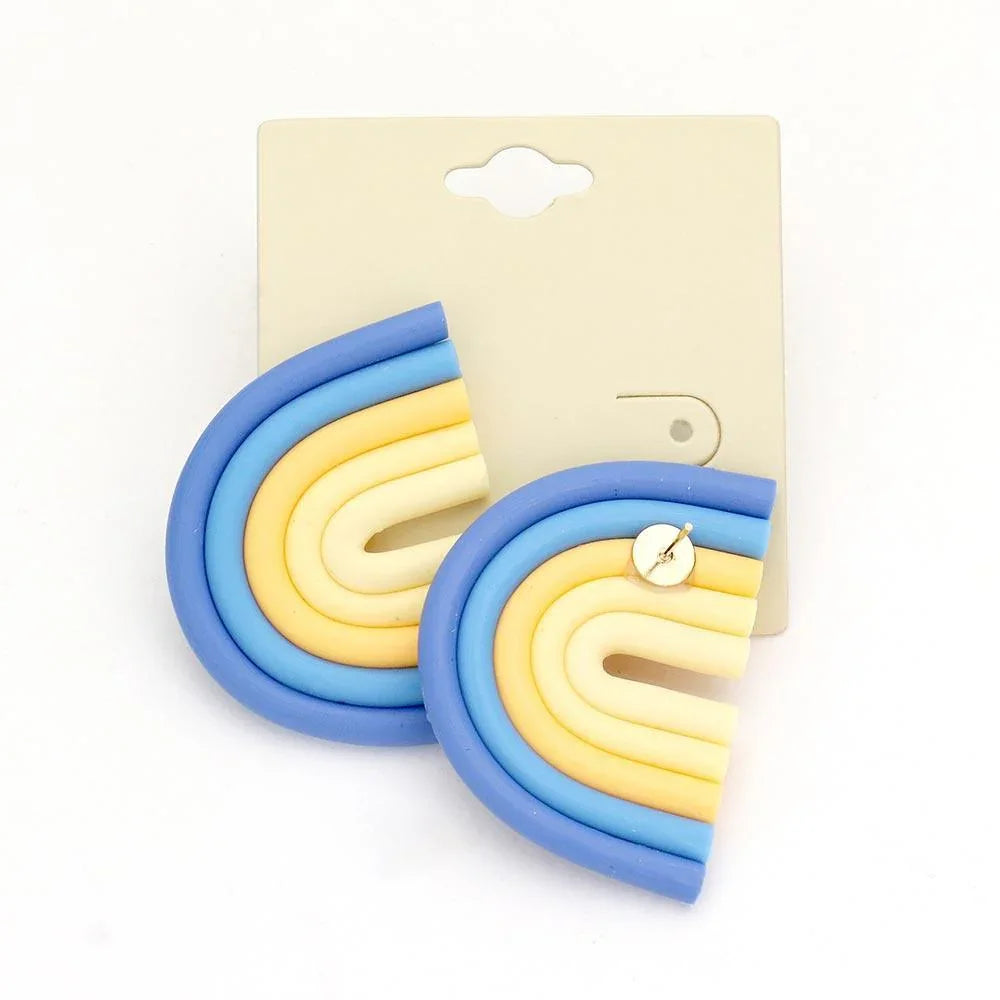 Rainbow Polymer Clay Earrings - Jewelry Store by Erik Rayo