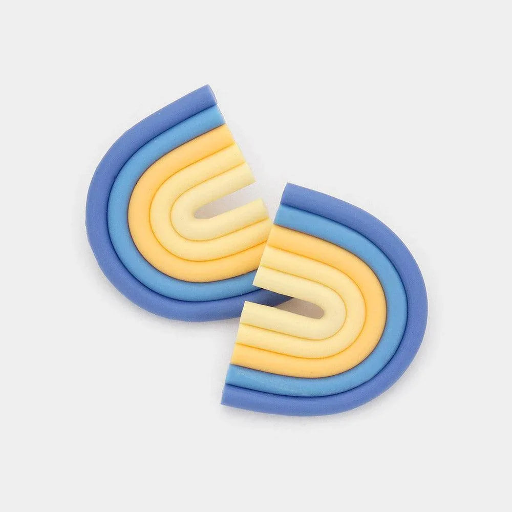 Rainbow Polymer Clay Earrings - Jewelry Store by Erik Rayo