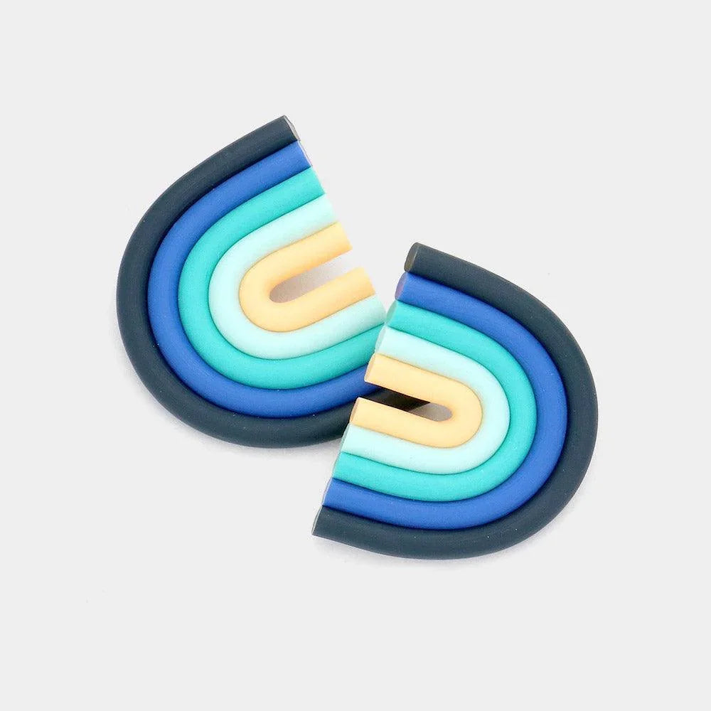 Rainbow Polymer Clay Earrings - Jewelry Store by Erik Rayo
