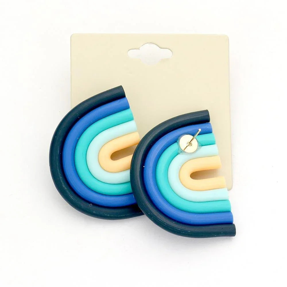 Rainbow Polymer Clay Earrings - Jewelry Store by Erik Rayo