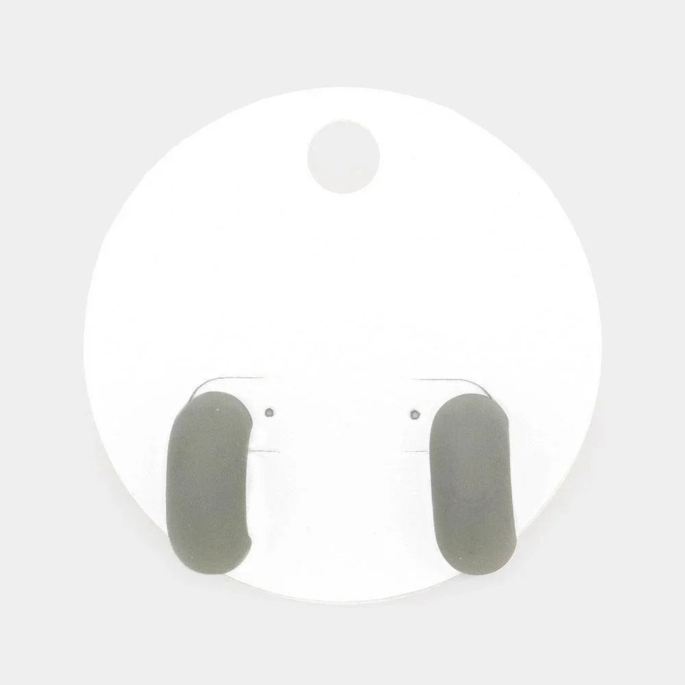 Gray Colored Half Hoop Earrings - Jewelry Store by Erik Rayo