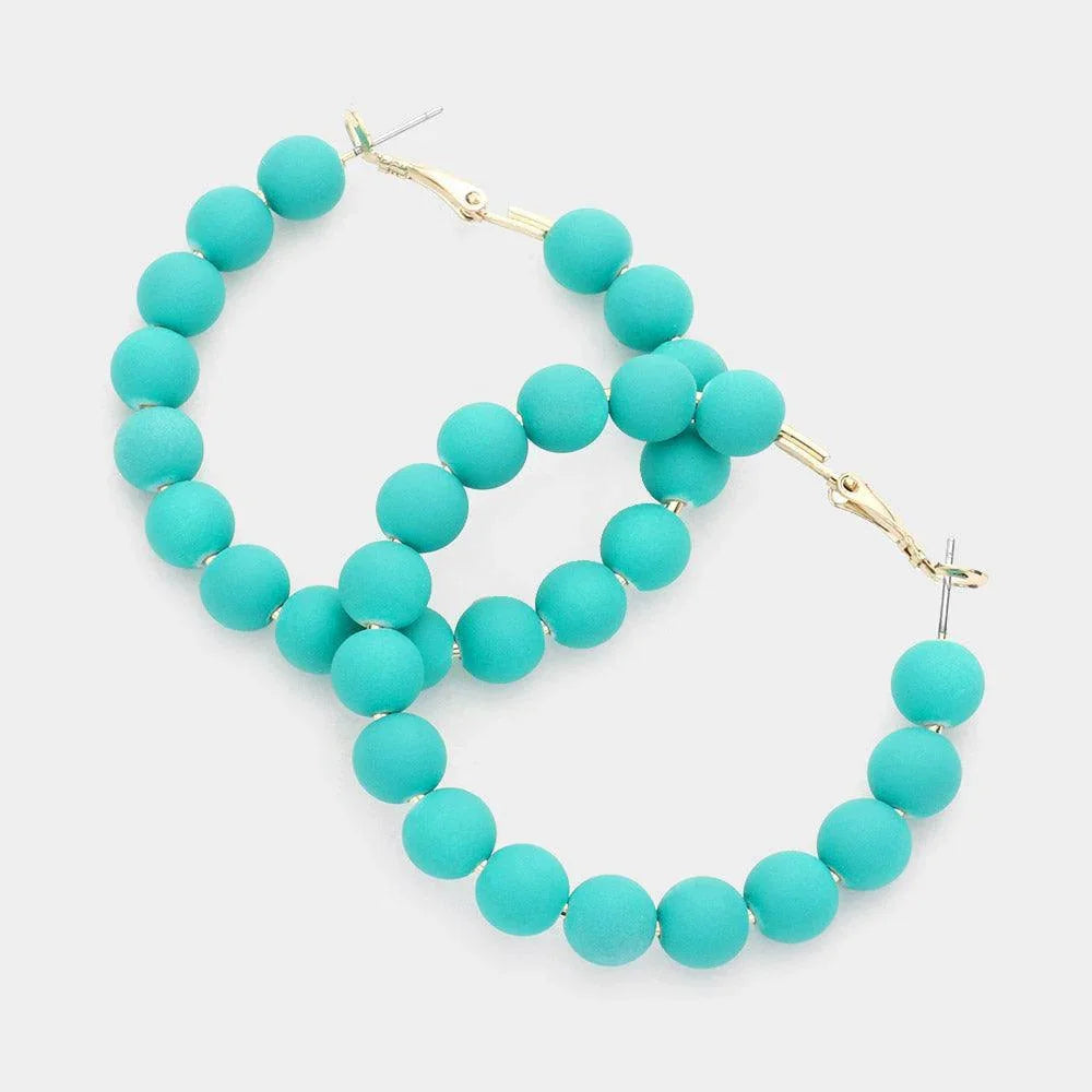 Green Colored Ball Cluster Hoop Earrings - Jewelry Store by Erik Rayo