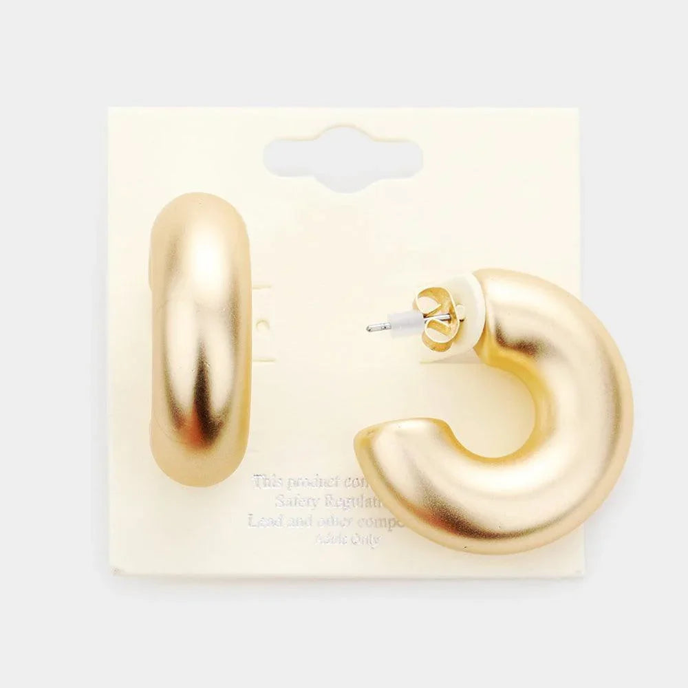 Gold Thick Hoop Earrings - Jewelry Store by Erik Rayo