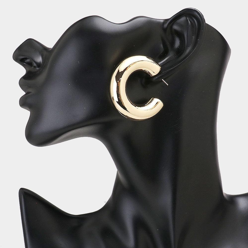 Gold Thick Hoop Earrings - Jewelry Store by Erik Rayo