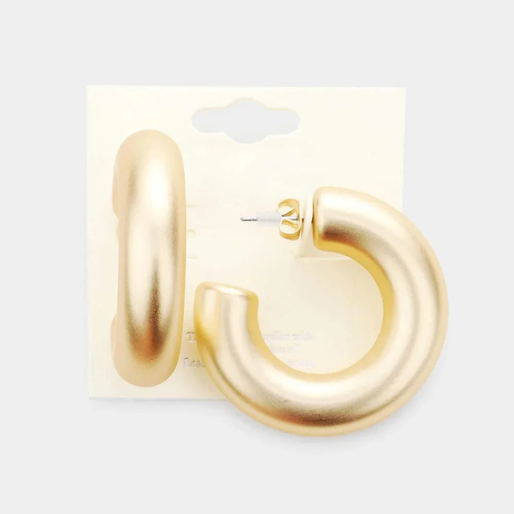 Gold Thick Hoop Earrings - Jewelry Store by Erik Rayo