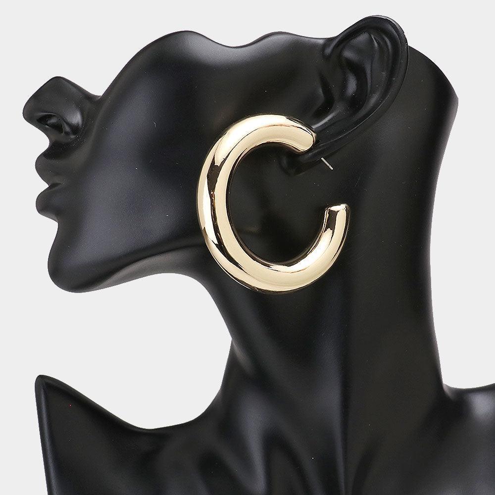 Gold Thick Hoop Earrings - Jewelry Store by Erik Rayo