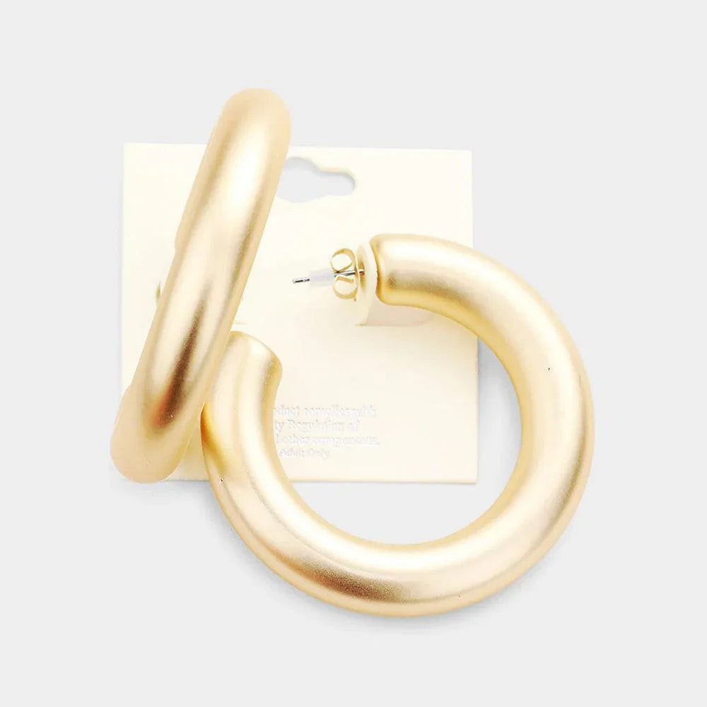 Gold Thick Hoop Earrings - Jewelry Store by Erik Rayo