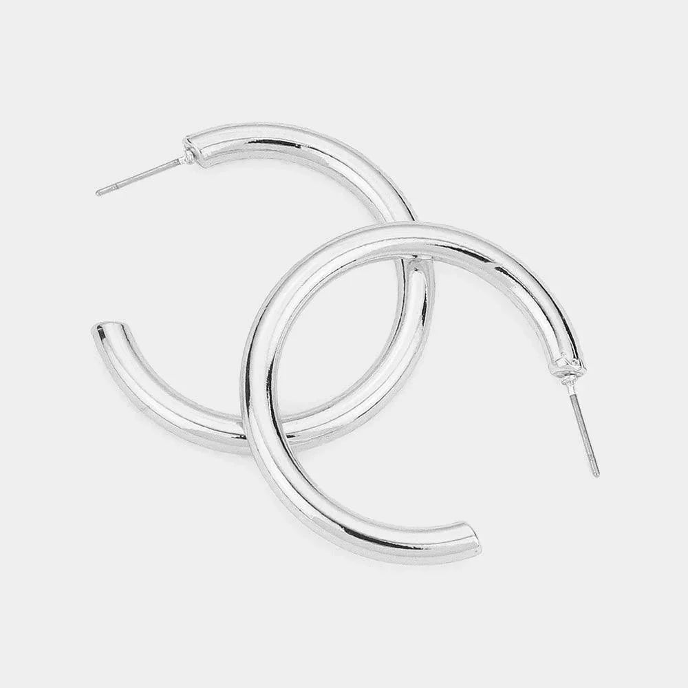 Gray Colored Hoop Earrings - Jewelry Store by Erik Rayo