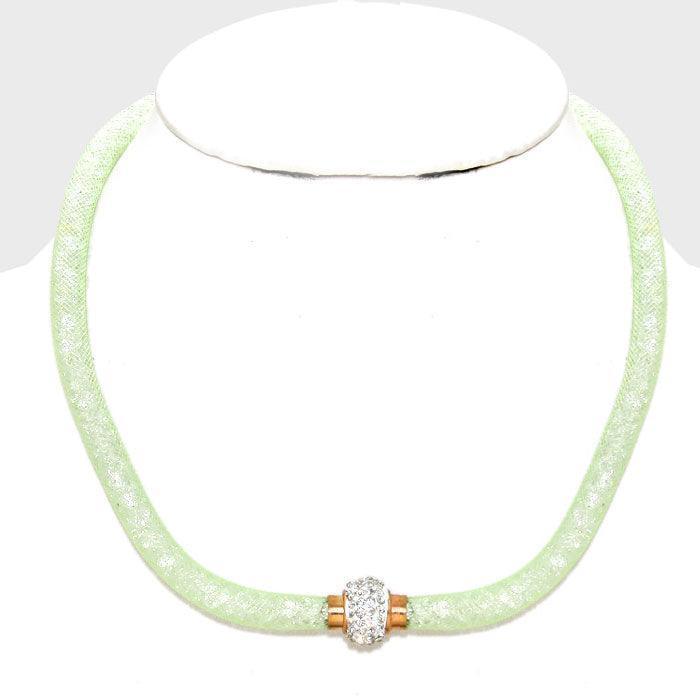 Green Magnetic Netted Shimmer Necklace - Jewelry Store by Erik Rayo