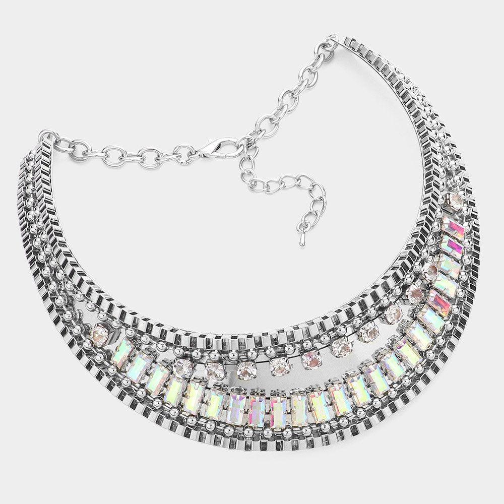 Stone Embellished Metal Collar Necklace - Jewelry Store by Erik Rayo