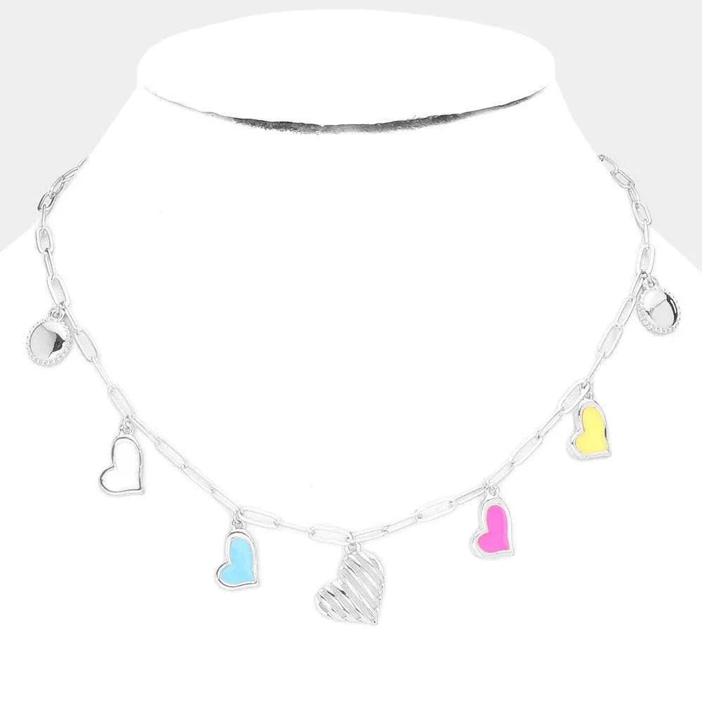 Heart Pendant Station Necklace - Jewelry Store by Erik Rayo