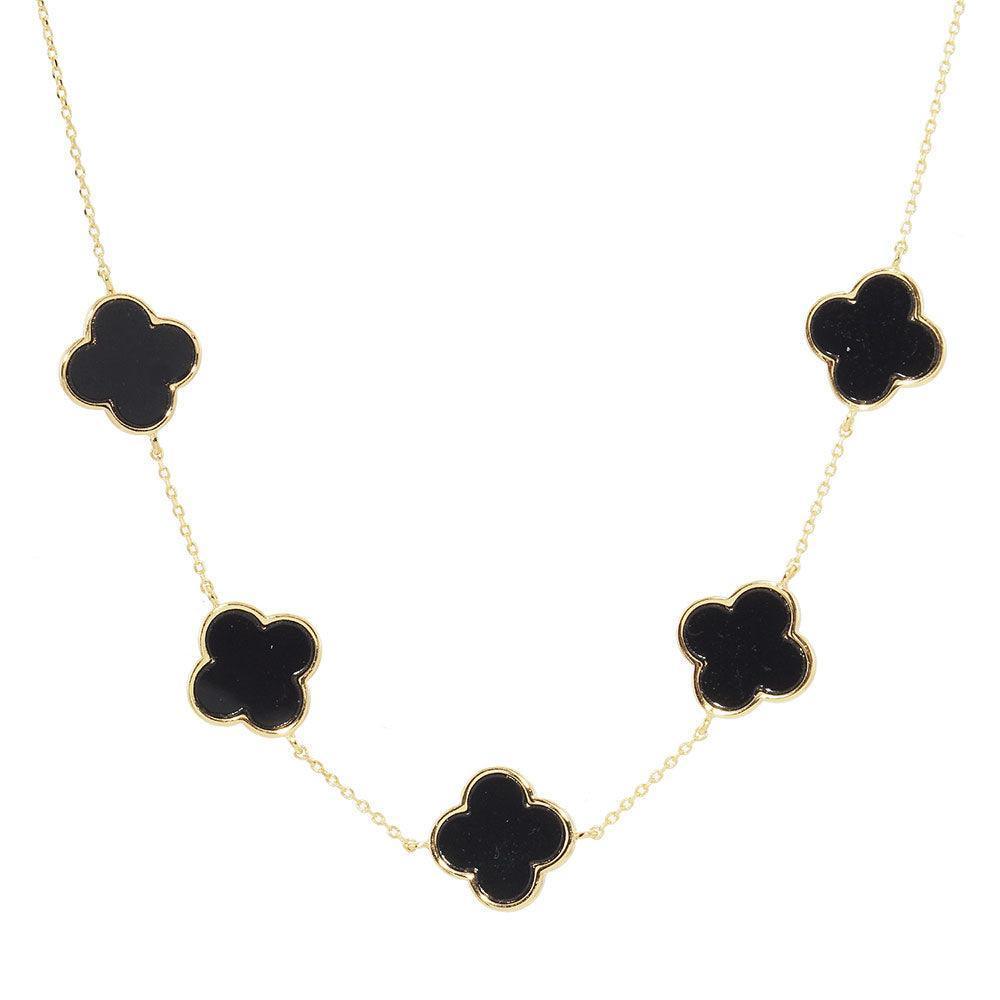 Gold Gold Dipped Quatrefoil Pendant Link Necklace - Jewelry Store by Erik Rayo